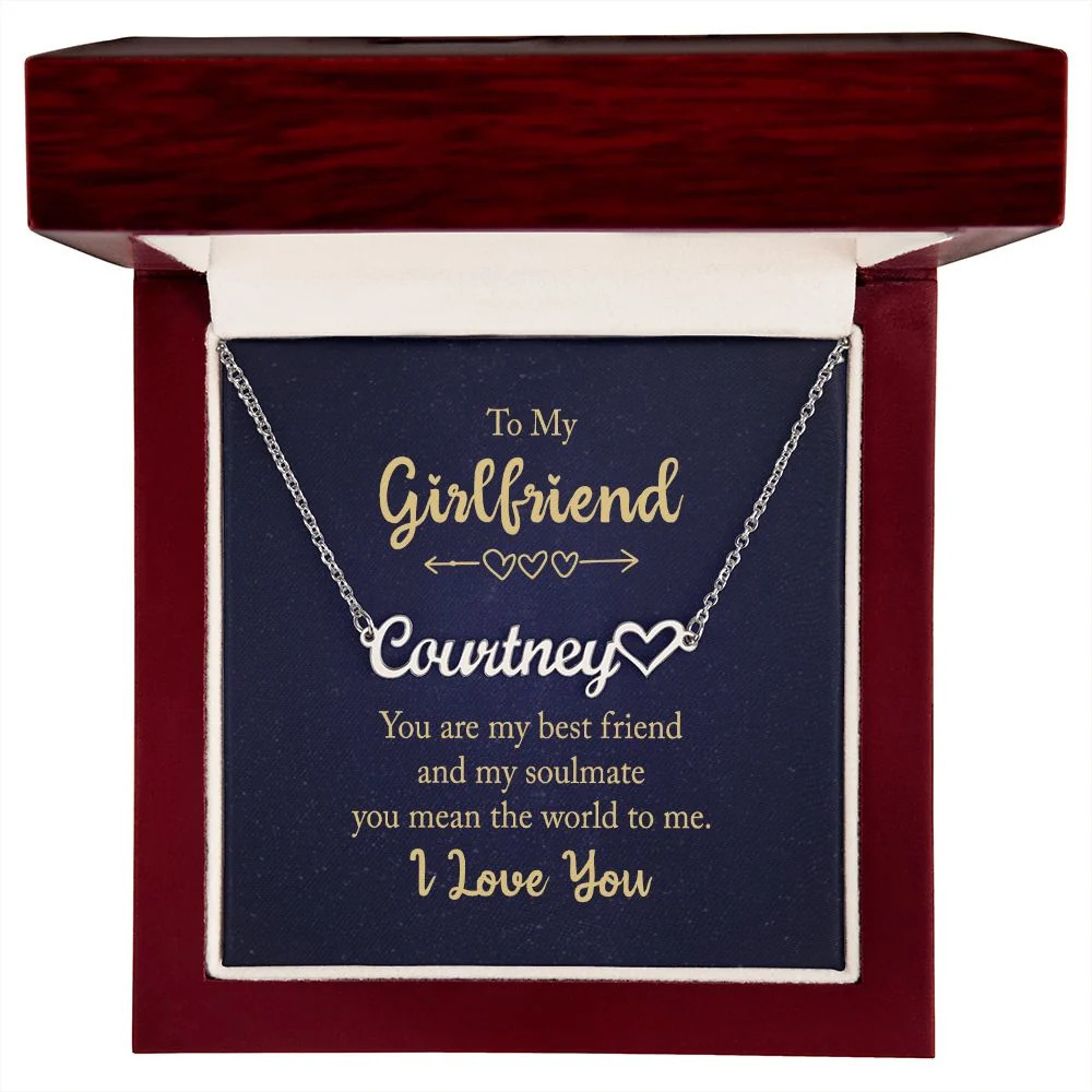 You Are My Best Friend Personalized Silver Tone Heart Name Necklace Custom Gift